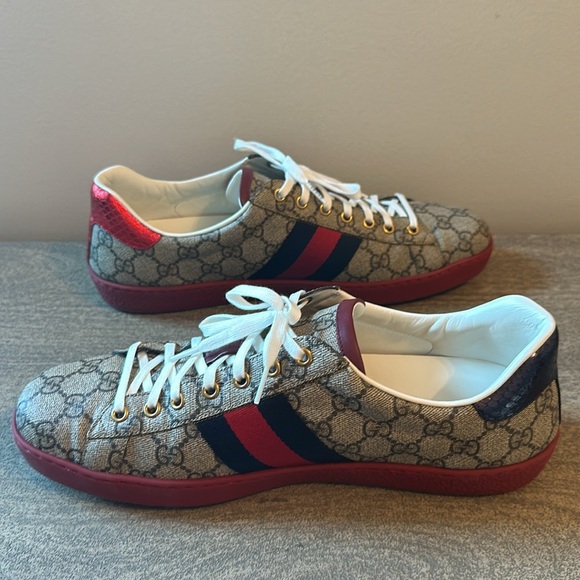 Gucci Ace Supreme GG beige sneakers - Picture 5 of 11